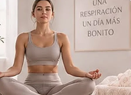 Mujer meditando sentada con las piernas cruzadas